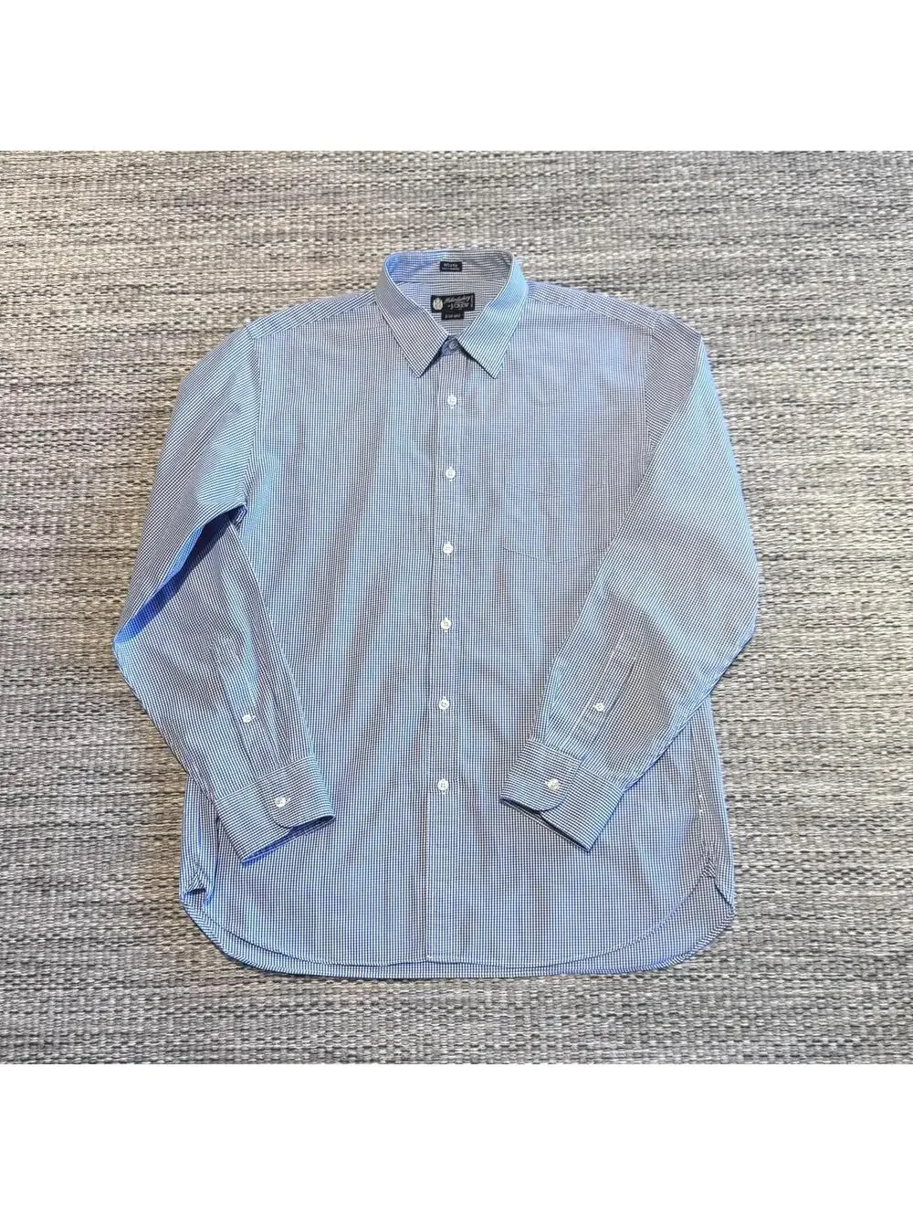 J. Crew blue gingham shirt long sleeve button up 80s size L